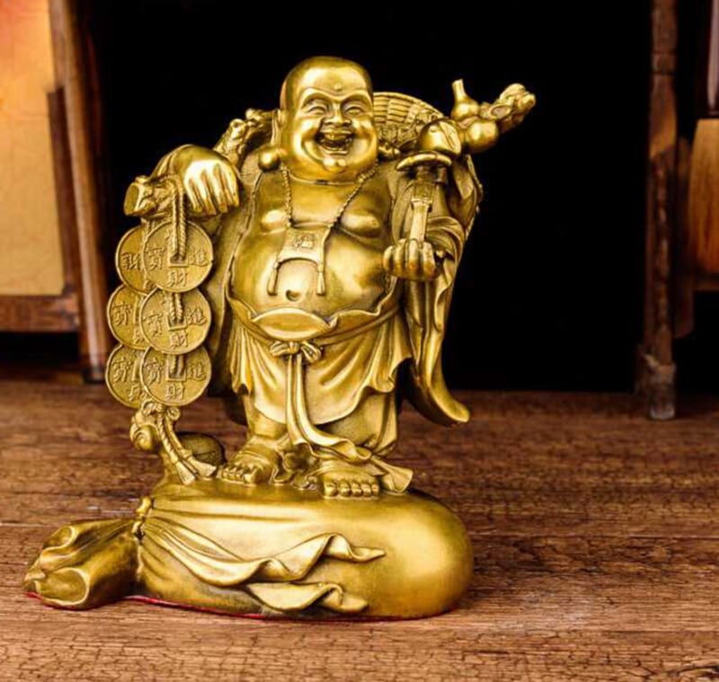 Mẫu tượng Di Lặc phong thủy bằng đồng HH-0091